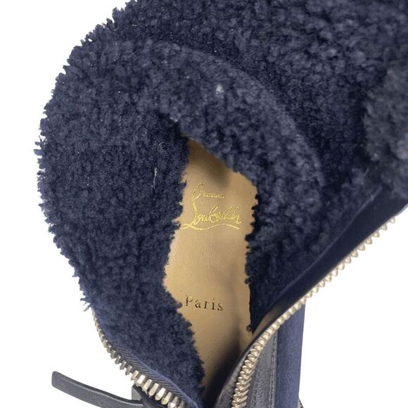 Christian Louboutin Kid Calfskin Suede Rubber Shearling Glory Duck Boot EU 37 - Picture 9 of 12